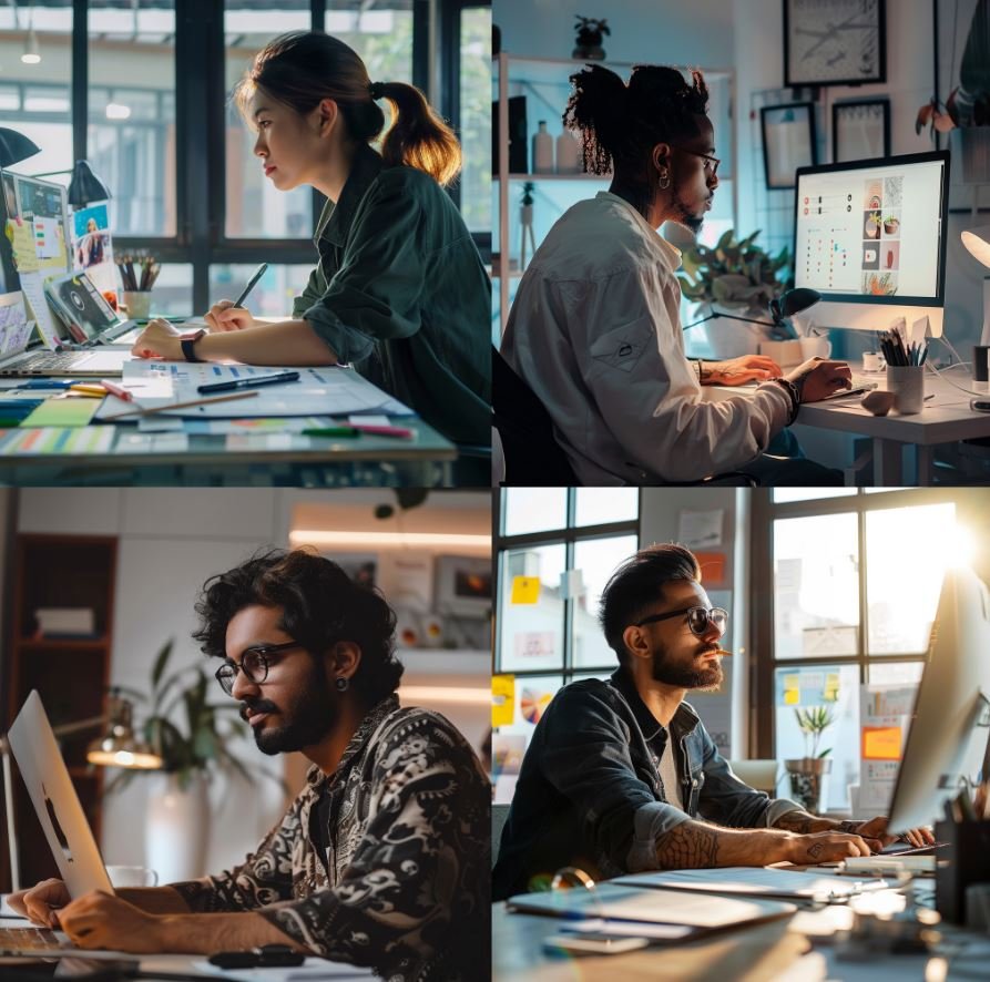 freelancers working for a workathome project